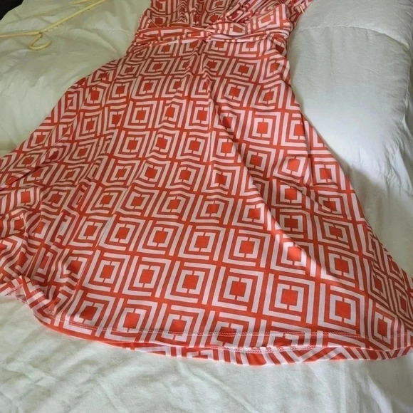 Liz Claiborne Sleeveless V Neck Summer Swing  Dress sz 14 - Picture 7 of 7